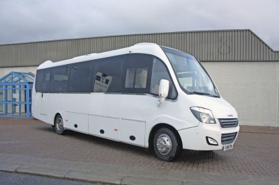 Large screen, quarter light and side window are characteristics of the front end design of the new Cannon Euro Variant Luxor Coach, Ireland